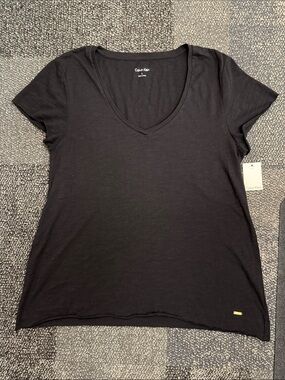 Calvin Klein Black V-Neck Short Sleeve Tee